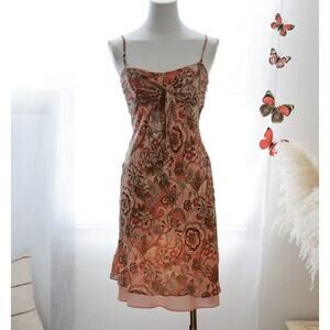 Ann Taylor SILK paisley y2k Vintage Mini dress size 2 XS